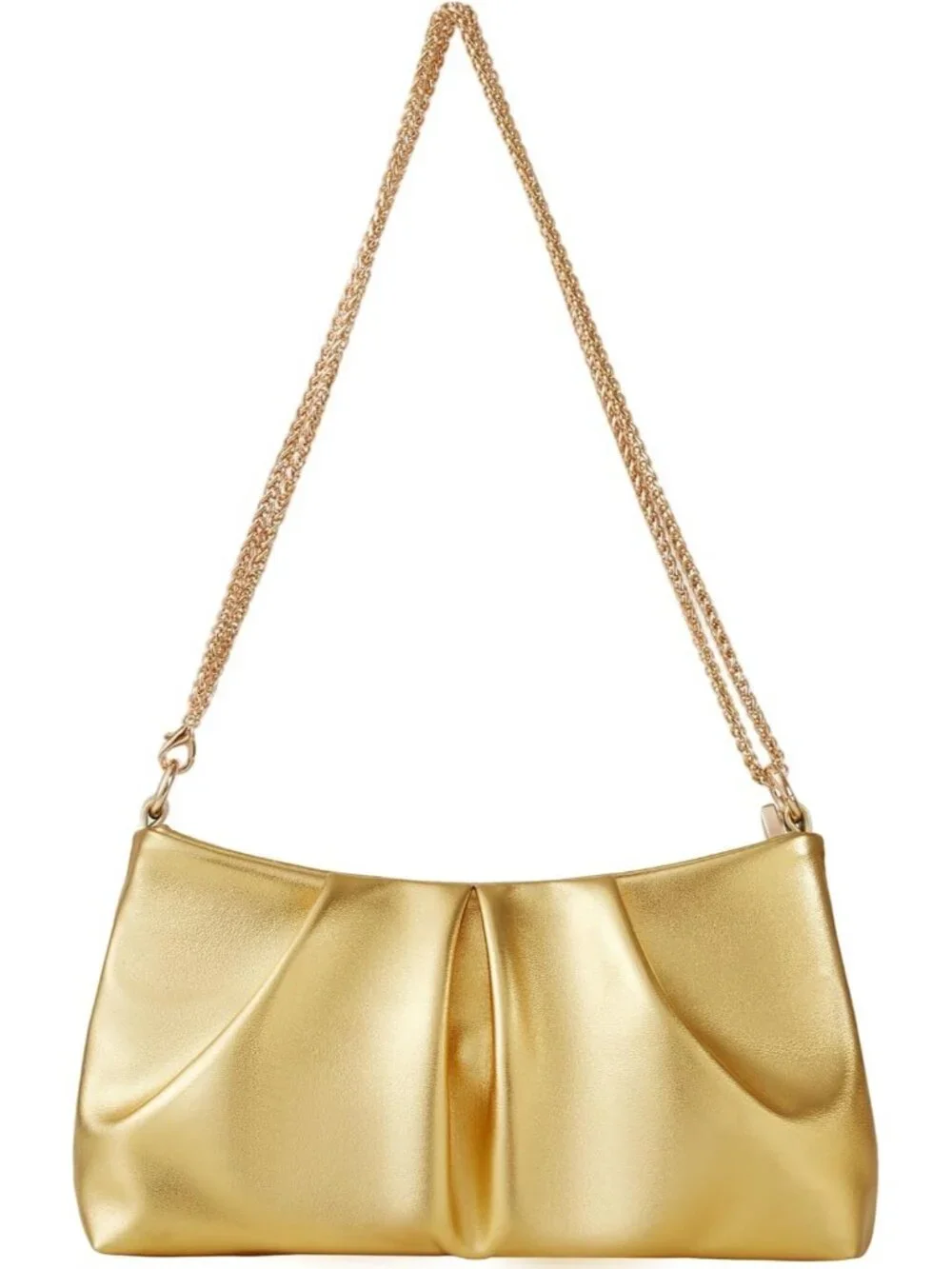 👜 Women's Gold PU Leather Sparkling Evening Shoulder Strap Clutch Purse